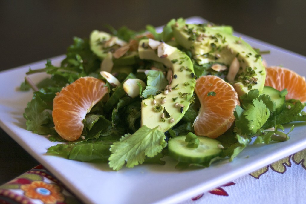 Baby Kale Sesame Citrus Avocado Salad