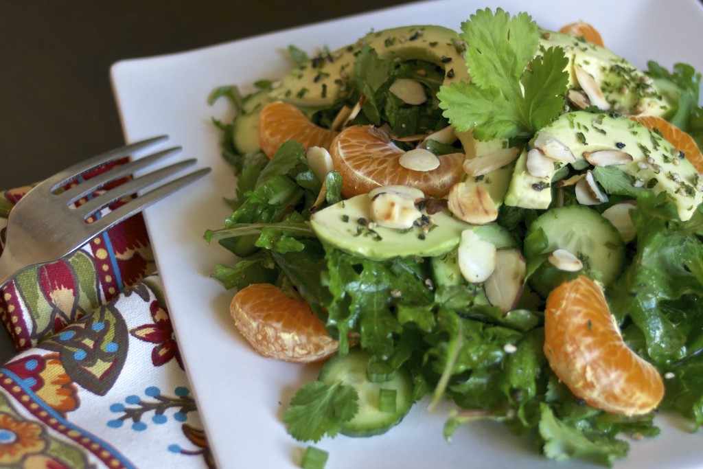 Baby Kale Sesame Citrus Avocado Salad